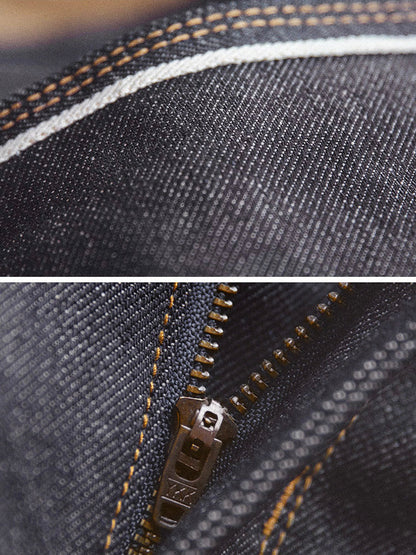 Men's American Retro Style Raw Denim Jeans
