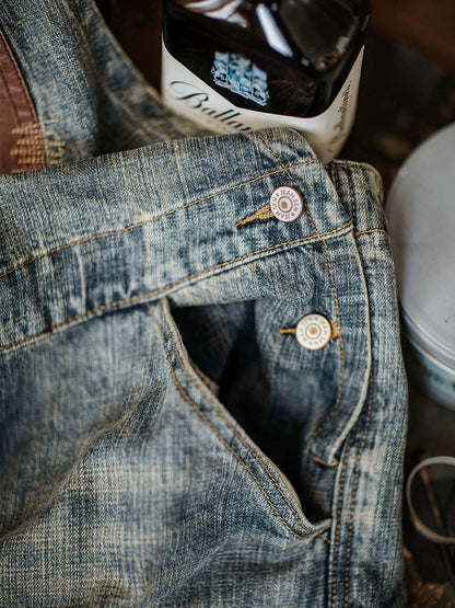 Contrast Denim Overalls